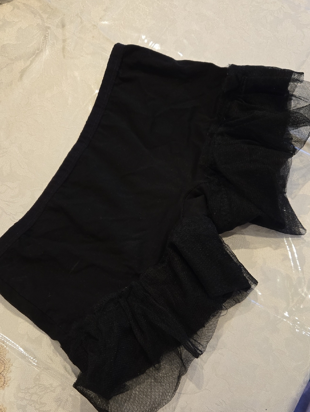 Handmade Black Ruffle Trim Boyshorts Bloomers